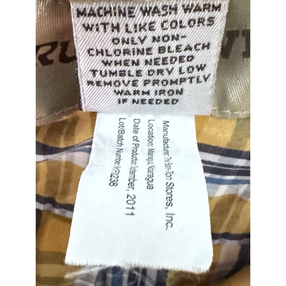 Ruff Hewn Junior Boy XL 18/20 Long Sleeve Plaid Button Down Shirt 100% Cotton - Picture 9 of 10